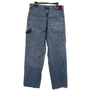 Vintage Tommy Hilfiger Baggy Jeans Mens 34x34  Y2K Denim Wide Leg Carpenter JNCO
